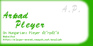 arpad pleyer business card